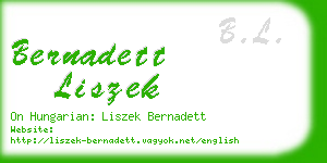 bernadett liszek business card